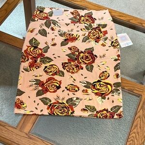 LuLaRoe Peach Floral Pencil Skirt
